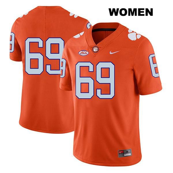 Women's Clemson Tigers #69 Marquis Sease Stitched Orange Legend Authentic Nike No Name NCAA College Football Jersey SVS4346JF